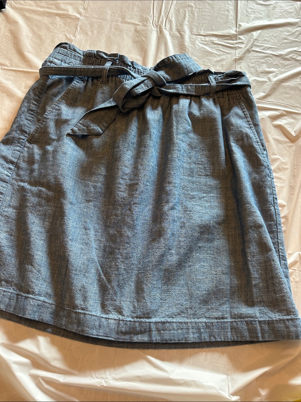 J. Crew Chambray Tie-Waist Mini Skirt - Blue